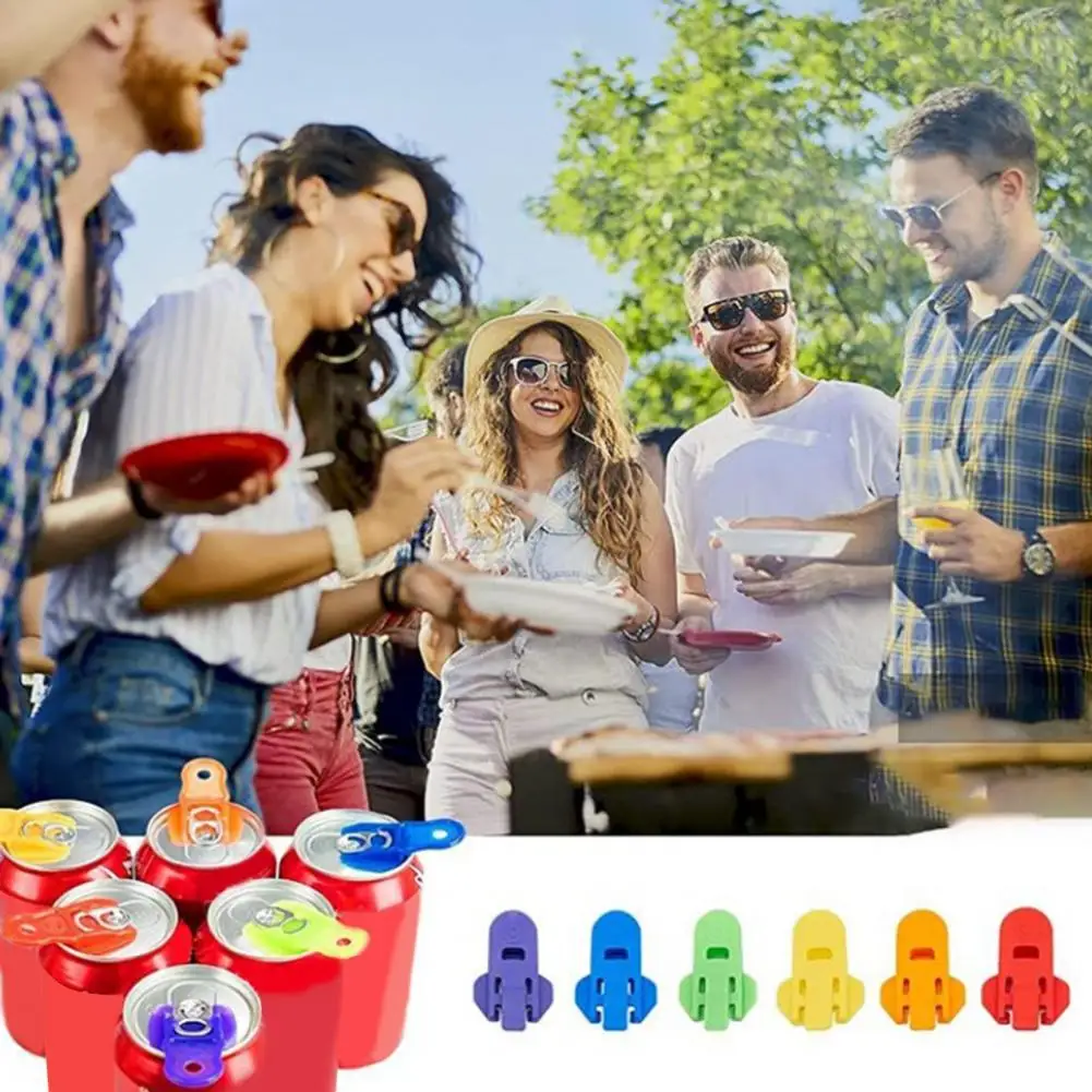 

6 Colors Convenient Anti-slid Bright-colored Bottle Opener Plastic Can Opener Compact for Gifts