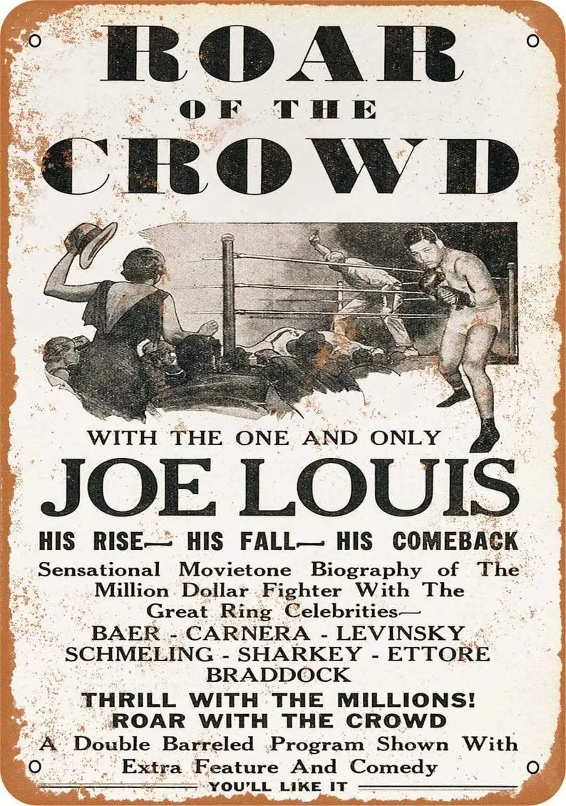 

1953 Joe Louis Boxing Movie Metal Tin Sign Retro Vintage Sign for Home and Bar Wall Decor 20x30cm