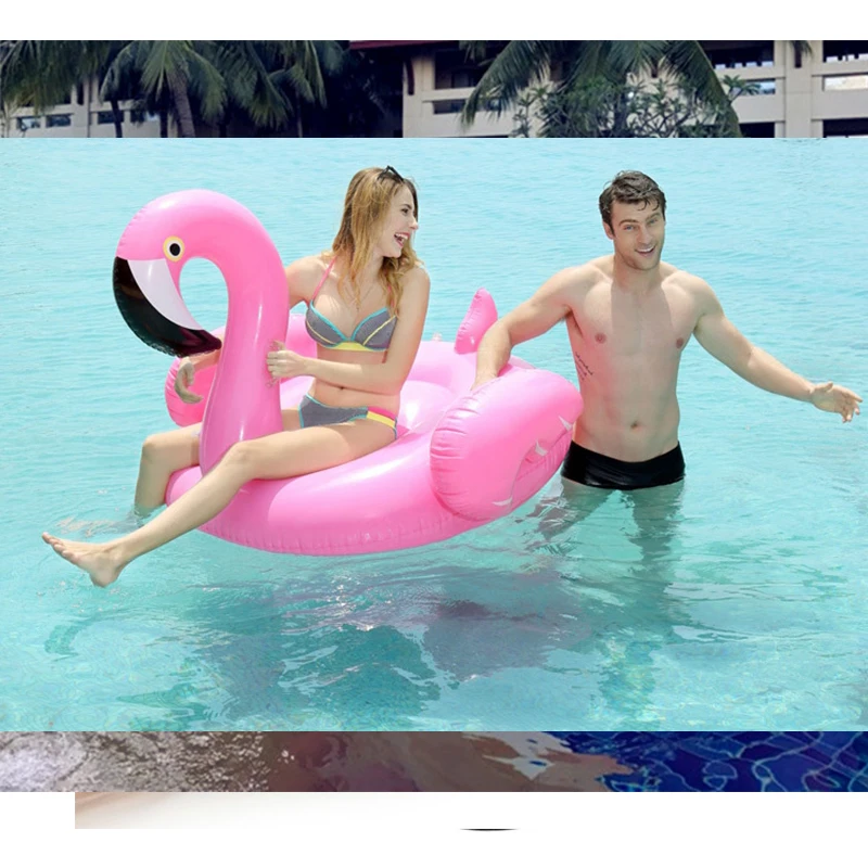 

Inflatable Flamingo 150CM 60 Inch Giant Pool Float Ride-On Swimming Ring Adults Children Water Holiday Party Toys Piscina