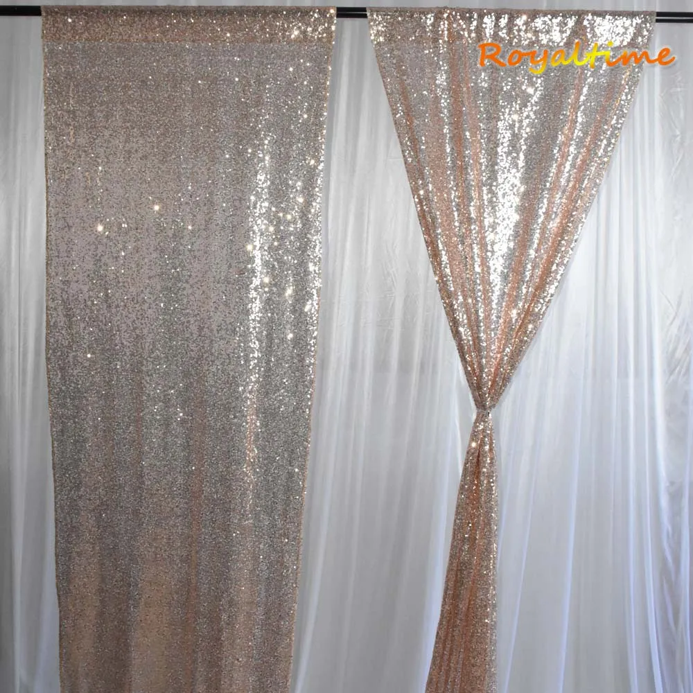 Royaltime фон с пайетками занавеска панель 2x8ft-розовое золото блесток фотография