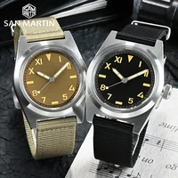 san martin pilot watch 200m water resistant 38mm vintage military sapphire nh35 automatic mechanical watch mens nato strap