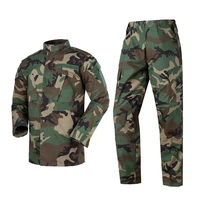 tactical military army bdu uniform woodland camoflage combat shirt pants set outdoor paintball training hunting clothing