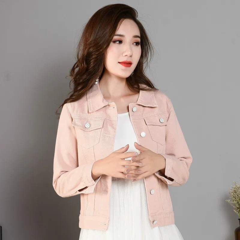 Модные шикарные весенние приталенные розовые куртки в стиле ретро для девушек