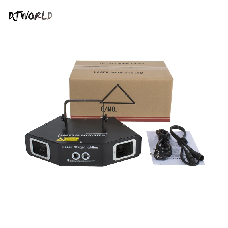 DJworld Four Eyes Red Green Blue Sector Scan Gobo Laser Lighting scan light Stage Effect DMX512 For DJ Disco Party Dance Floor | Лампы и