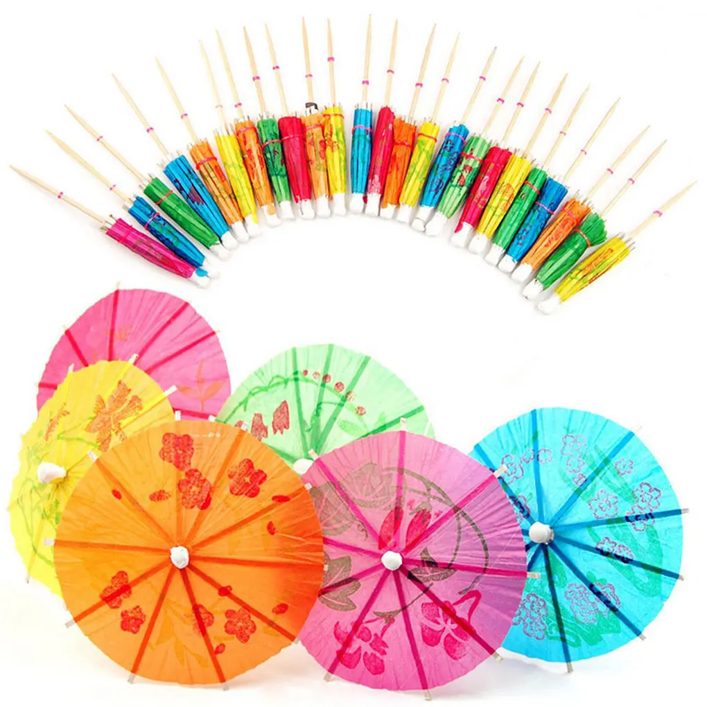 50/144/150 Pcs Mini Gâteau Parapluie Parapluie de Décoration De Fête En Forme De Pegwood