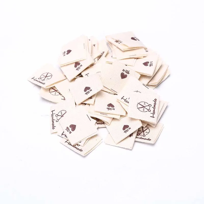 50pcs Washable Cotton Clothing Labels Handmade Embossed Tags DIY Flag For Garment Sewing Accessories | Дом и сад
