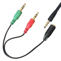 pc laptop headphone jack 3 5mm 4pole female to stero 3 5mm audio mic y splitter adapter cable