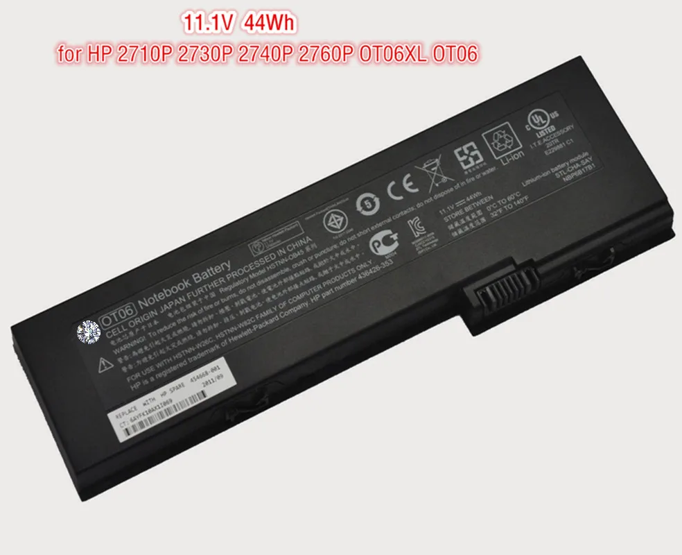 

Аккумулятор OT06 OT06XL для ноутбука HP EliteBook 11,1 P 2710P 2730P 2740P 2760P