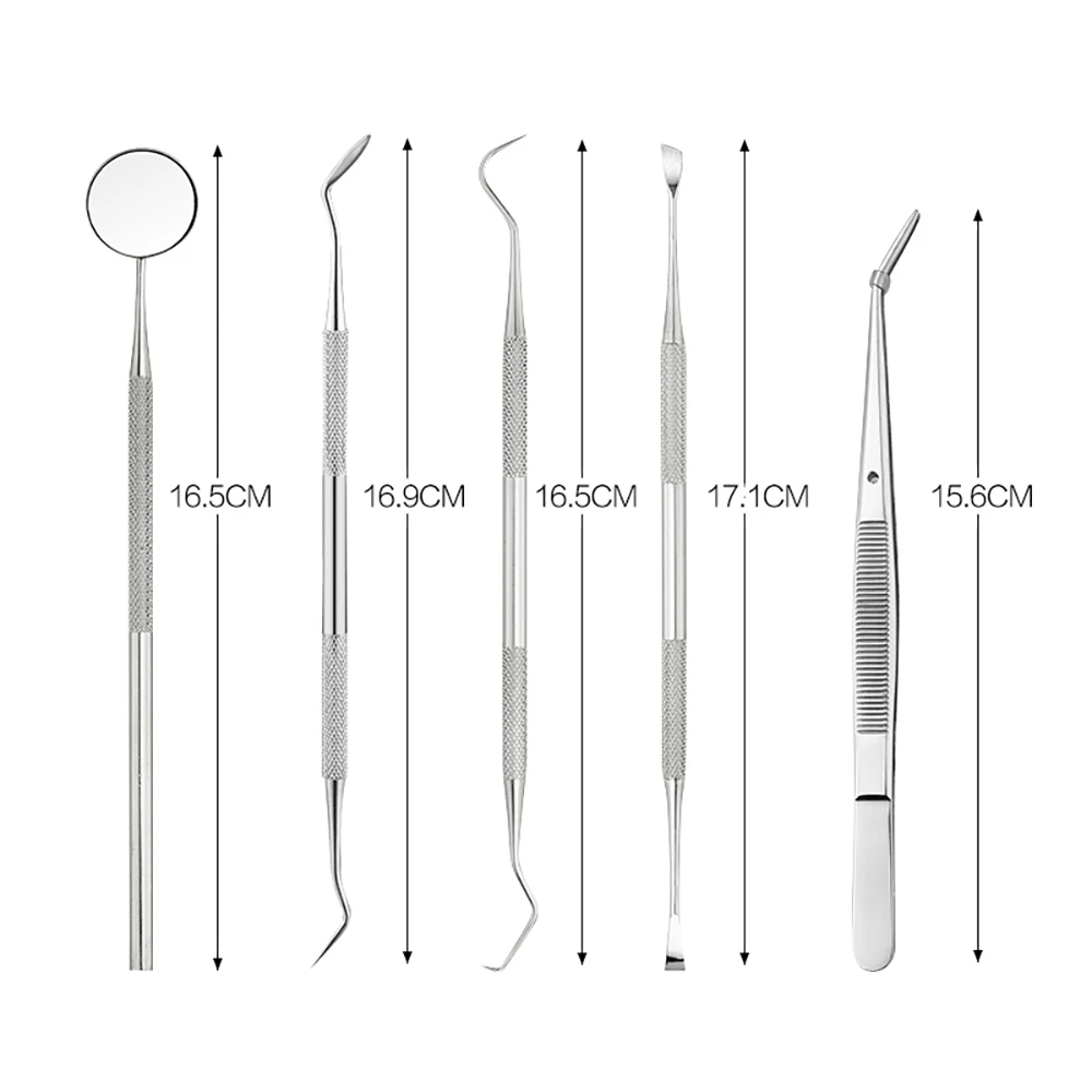 

5pcs/set Dental Mirror Kit Dentistry Lab Mouth Mirror Dentist Pick Tool Teeth Scaler Dentistry Tools Dental Materials Kits