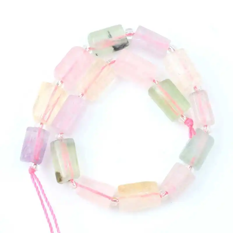 Mix Quartz Натуральный Quartz кварцевые аквамарины бусины из нефрита форма колонны бусины для самостоятельного изготовления ювелирных изделий браслет серьги 7,5'' - Цвет: Mix Quartz