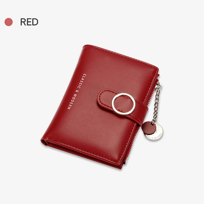 

Leather Women Wallet Card Holder Coin Purse Multi-Card Slots Zipper Hasp Mini Style Large Capacity Female Fashion Money Bag