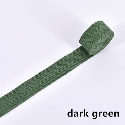 dark green 20 мм) цветная елочка/хлопчатобумажная лента с саржевым переплетением/хлопчатобумажная тесьма/косой привязки ленты, 50 м/рулон - Цвет: dark green