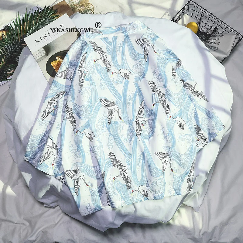 as picture Yukata женский Кимоно Кардиган для мужчин традиционное японское кимоно унисекс Harajuku пляжная Свободная рубашка Азиатский Япония мультфильм косплей Топ - Цвет: as picture