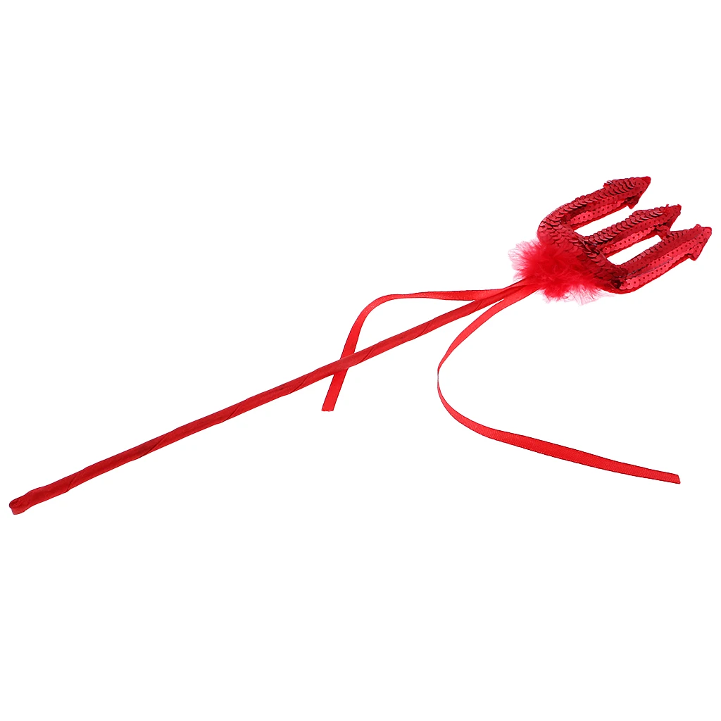 

Party Red Sequin Devil Trident Pitchfork Demon Costume Women Fancy Dress for Girl Night Out Hen Party Accessories