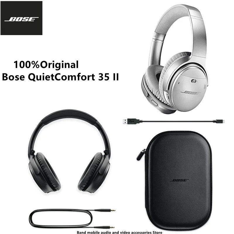 

Original Bose QuietComfort 35 II ANC Wireless Bluetooth Headphones Bass Headset Noise Cancelling Sport Earphone with Mic Voice