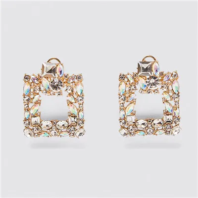 JURAN ZA, новая мода, геометрические висячие серьги с кристаллами,, Boho, ручной работы, висячие серьги для женщин, ювелирное изделие, подарок - Окраска металла: 52956-AB
