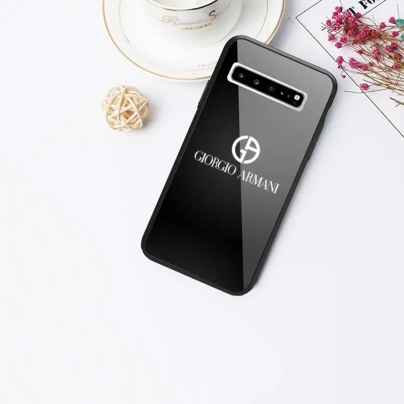 

Italian luxury letter brand EA7 Phone Case For Galaxy Tempered Glass Cases Apply To S10 S9 S8 S7 S6edge Plus TPU Cover