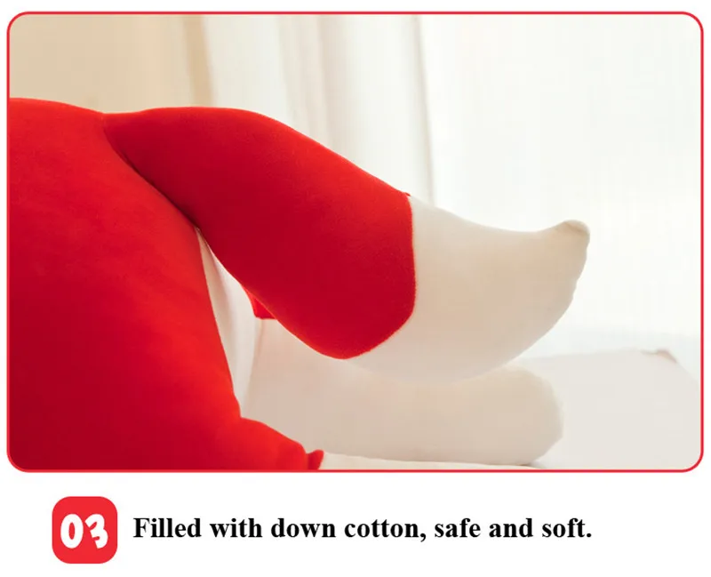 35/50cm Kawaii Plush Pillow Fox Stuffed Animals Doll Anime Plush Toys I LOVE YOU Embroidery Scarf Red Fox Back Cushion Dolls