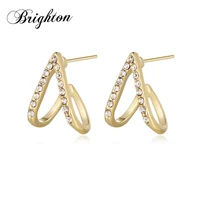brighton 2021 womens unusual bijou stud earrings luxury crystal geometric alloy brincos new trendy jewelry wedding party gift