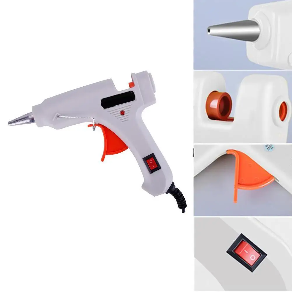 

100W Hot Melt Glue Gun With 7mm Glue Sticks Industrial Thermo Electric Repair Heat Guns Mini Temperature DIY Tool A9L0