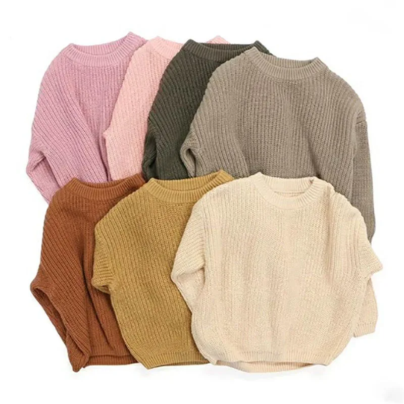

Pudcoco Sweater 1-5 Years Toddler Baby Kids Autumn Solid Children Boy Girl Pullover O-Neck Knitted Clothing Tops Casual Outfits