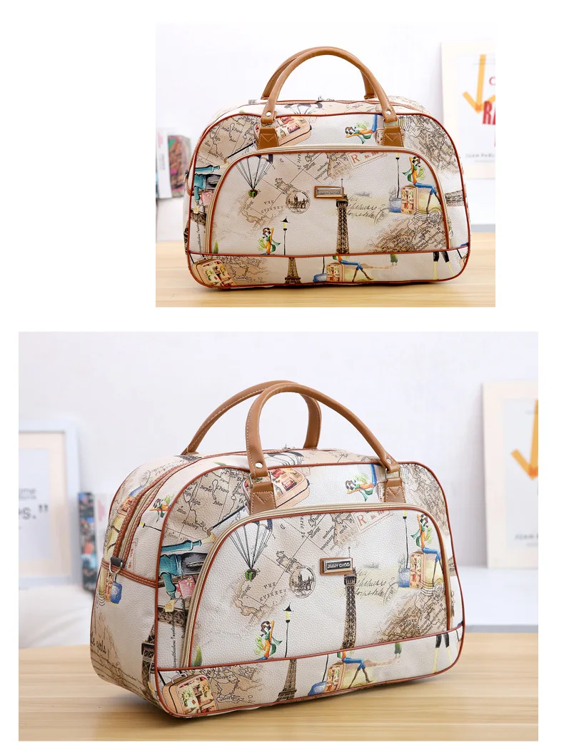 WOBAG новые женские дорожные сумки модные из искусственной кожи большой емкости Водонепроницаемые с принтом багажные сумки мужские повседневные дорожные сумки