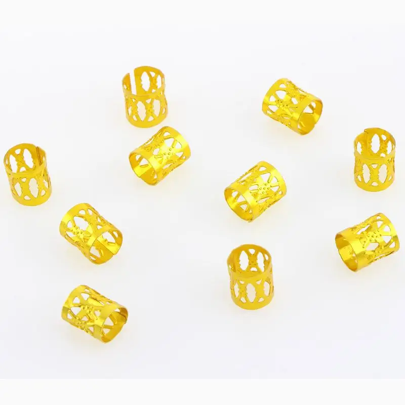 

80Pcs Women Girls Dreadlocks Beads Hair Braid Rings Clips DIY Braiding Metal Cuffs Jewelry Pendants Hair Decoration E56A