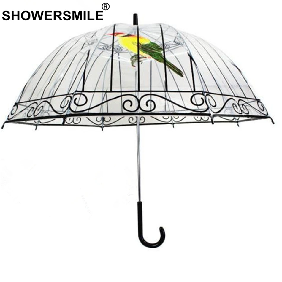 Прозрачный дождевой Зонт SHOWERSMILE, прозрачный, прозрачный, с принтом в виде здания, Полуавтоматический зонт, новинка, Guarda Chuva