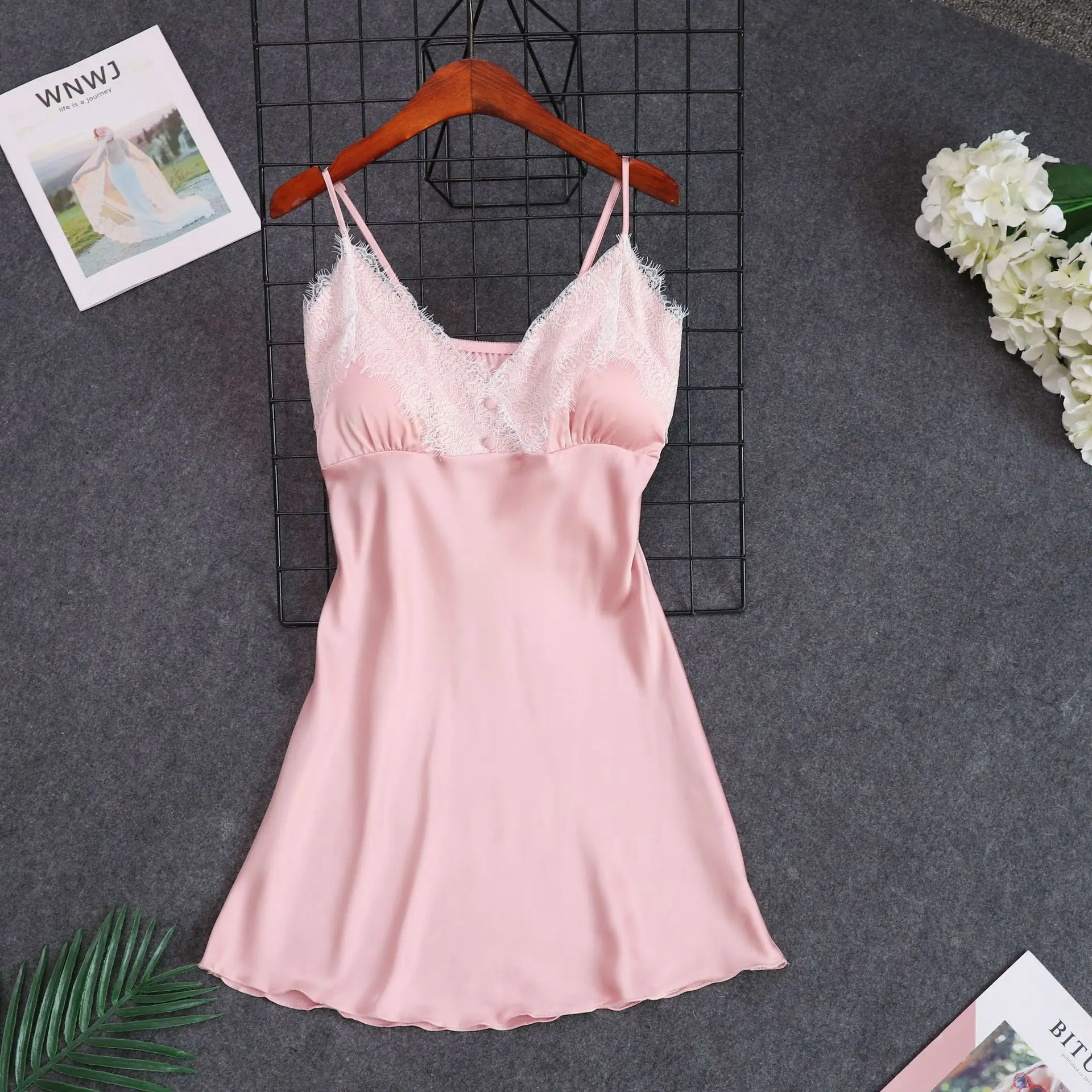 Сексуальная Темно Синяя женская ночная рубашка кружевная сорочка Женская юбка