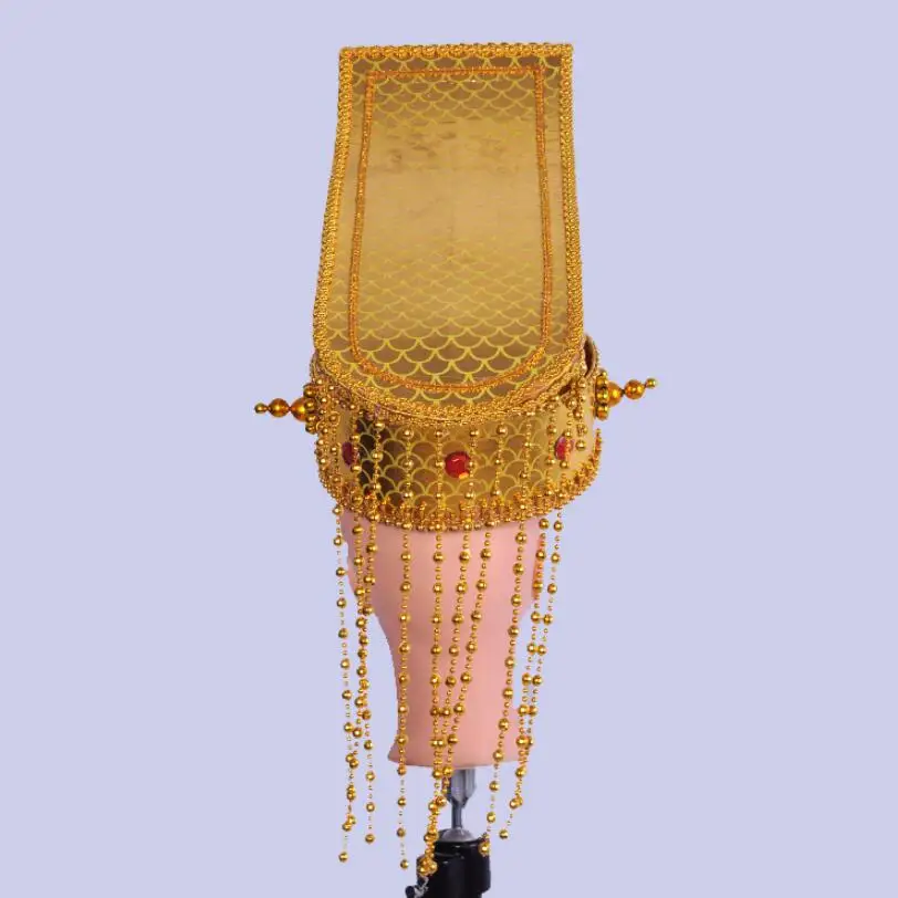 Золото взрослых шапка императора древней китайской шляпа Qin Empire Crown Винтаж ТВ