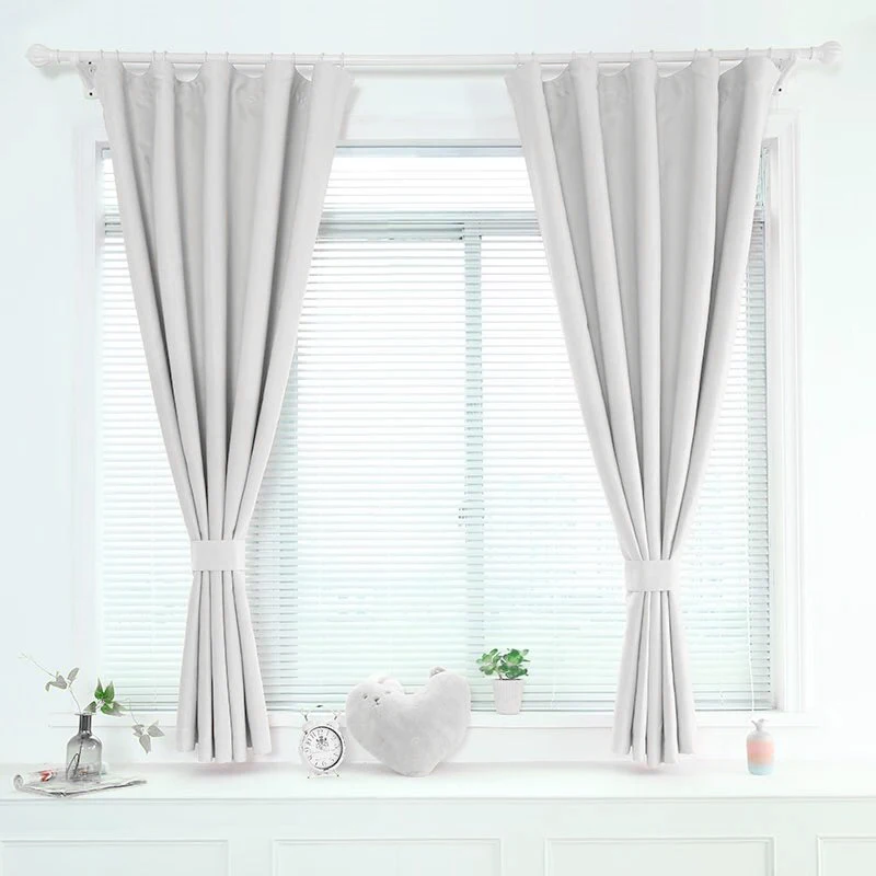 

ENHAO Modern Short Curtains For Kitchen Window Curtain For Living Room Bedroom Solid Cloth Drapes Window Treatment Home Decor