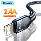 USB-кабель Elough для iPhone 12, 11 Pro Max, Xs, X, 8 Plus, кабель 2,4 А, кабель для быстрой зарядки для iPhone 7 SE, зарядный кабель, USB-кабель для передачи данных
