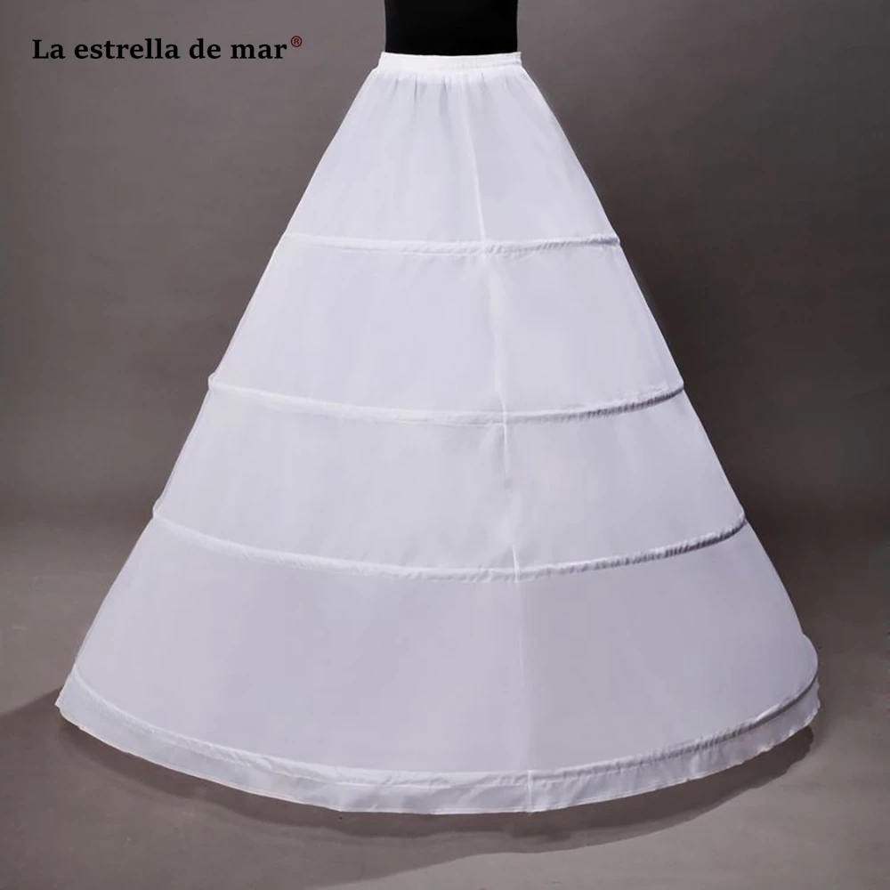 Jupon mariage/Новинка; белая Нижняя юбка с 4 кольцами; Длинная юбка; saiote para vestido de noiva; ; anagua - Цвет: Белый
