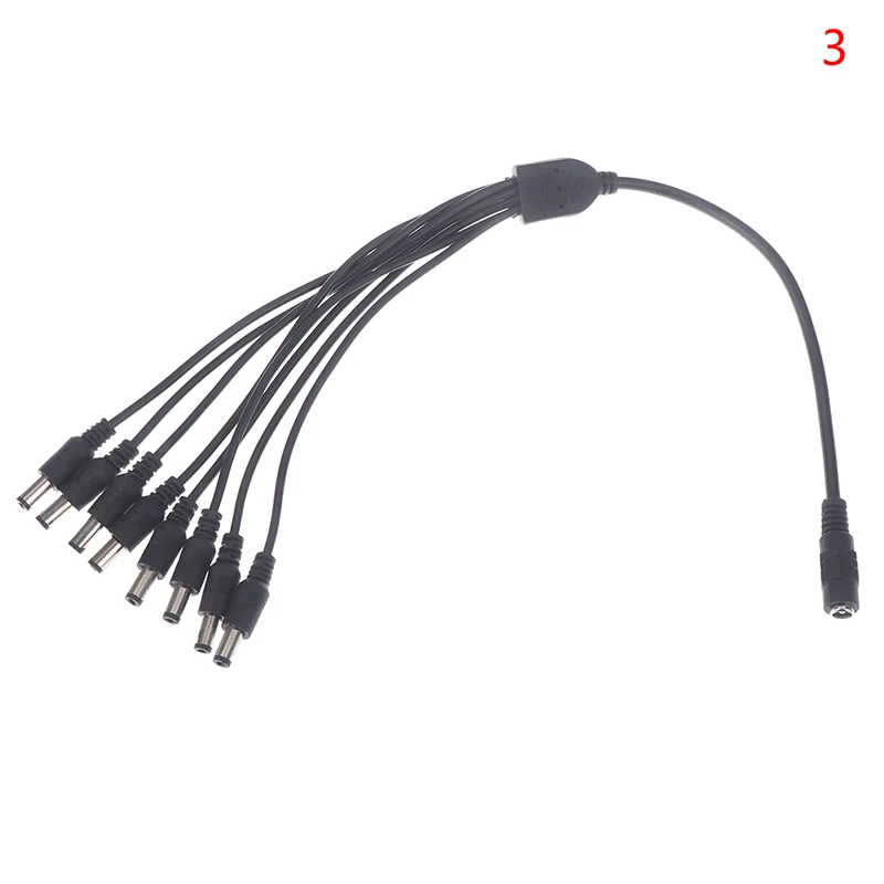 

DC Power Jack 5.5x2.1mm DC Power Cable 1 Female to 5,6,8 Male Plug Splitter Adapter for Security CCTV Camera and LED Strip