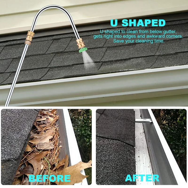 

Pressure Washer Wand Extension, 7.5 Ft Replacement Lance with 6 Spray Nozzle Tips,30 Degrees Curved Rod,Gutter Cleaner, 10 Repla