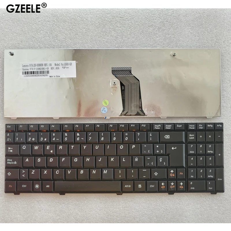 Новая клавиатура с испанской раскладкой для ноутбука Lenovo G560 G565 G560A G565A G560E G560L
