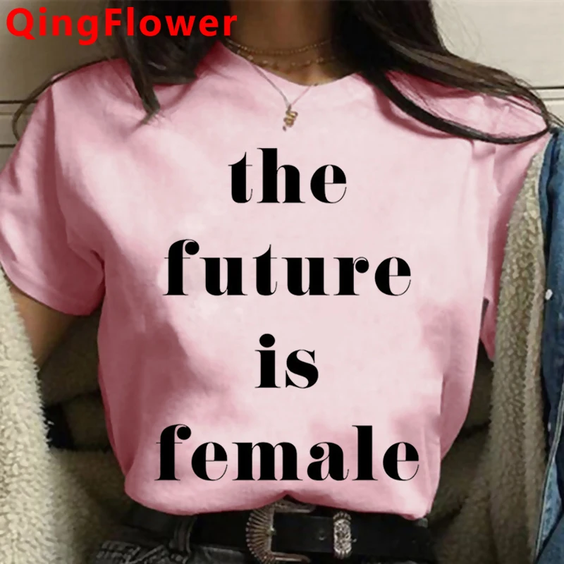 Феминистская девушка Power Grl Pwr Feminism Футболка Летний Топ Женская эстетика ulzzang