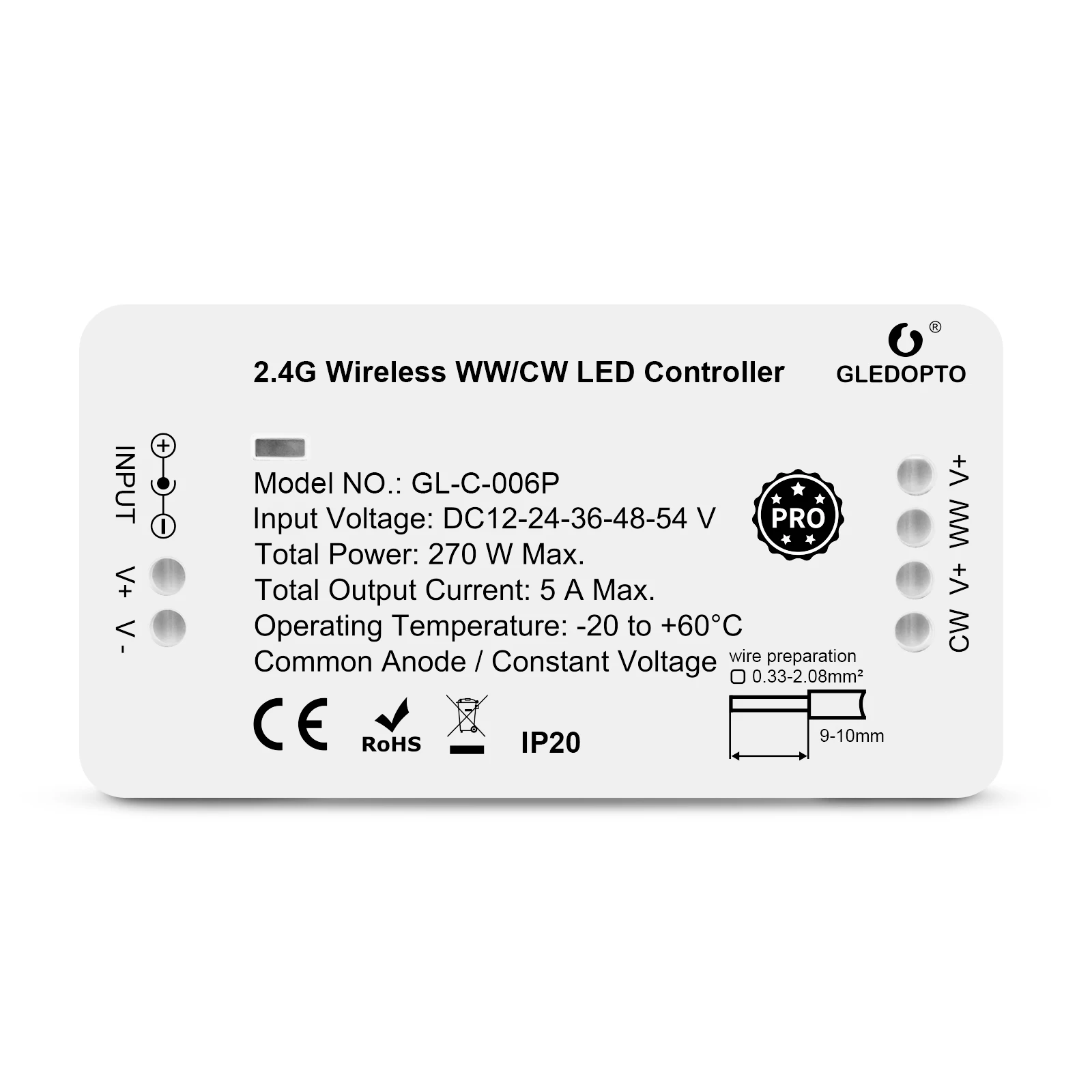 Светодиодная лента Zigbee 3 0G OPTO Pro WW/CW контроллер светодиодный ных лент 12-54 в