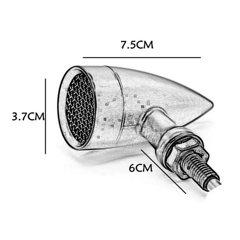 1 пара алюминиевых светодиодных сигналов поворота для мотоцикла в стиле ретро