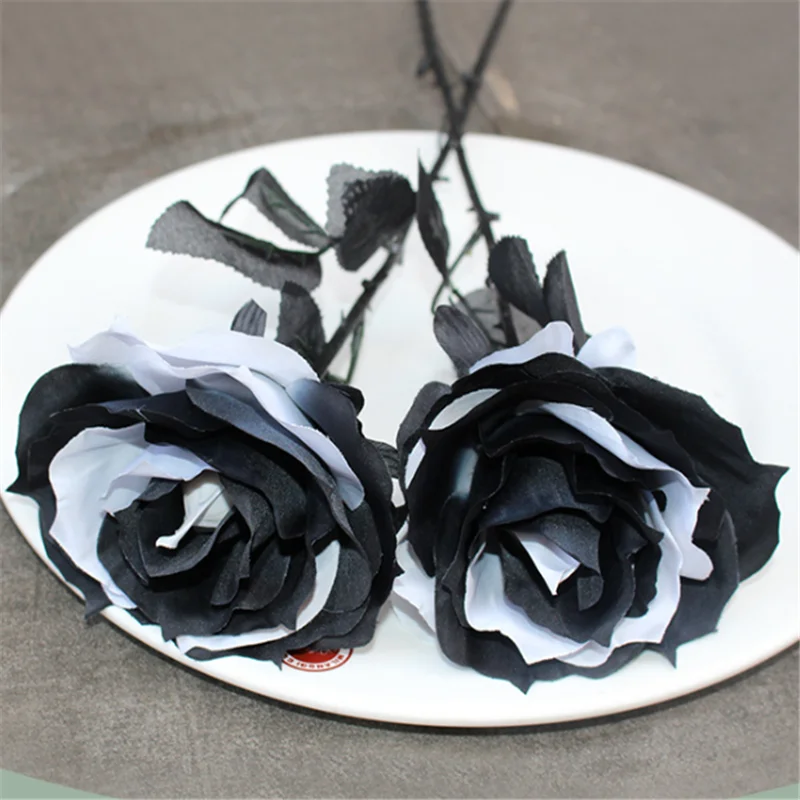 1 шт. имитация розы сделай сам черный белый цветок свадебный реквизит для фото