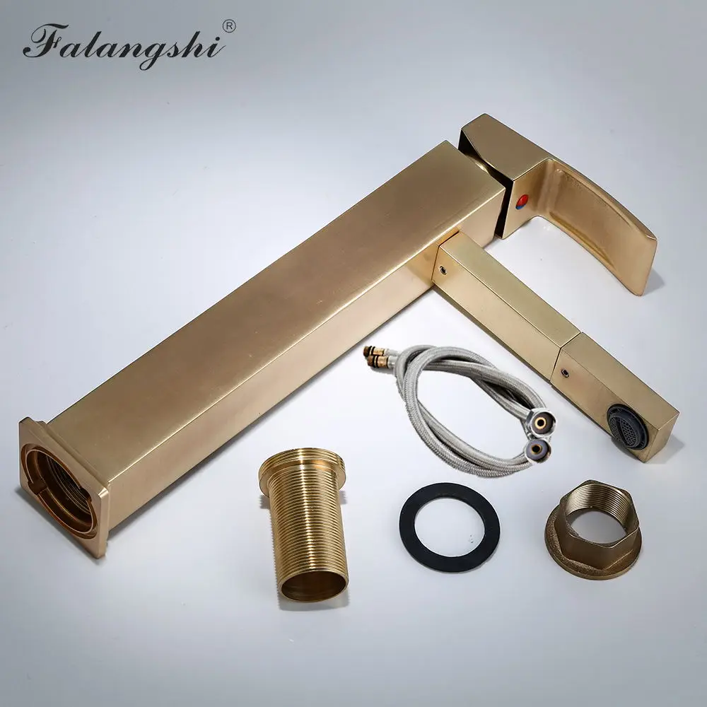 Ванная комната Высокий Смеситель для кухни носик на бортике Твердый латунный