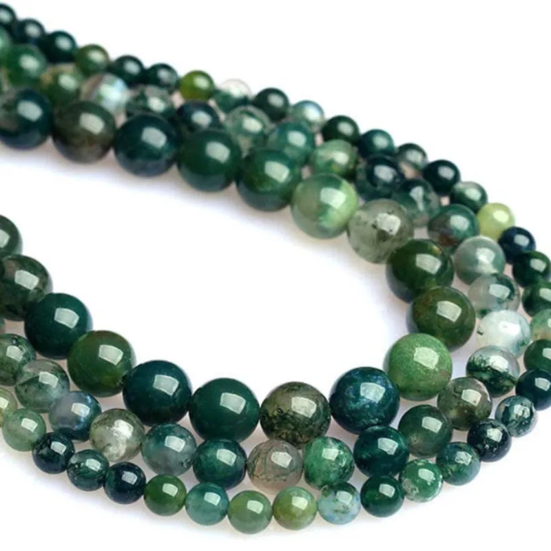 

Aquatic Agate Bead Naural Loose Spacer Beads 4/6/8/10 Mm for Jewelry Making DIY Bracelet Gift