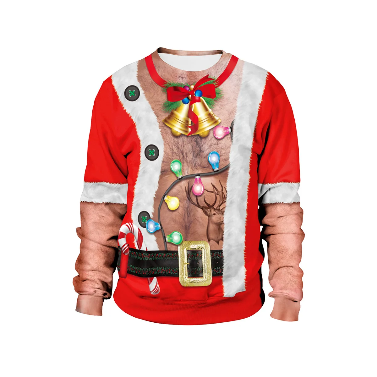 Size K New listing Christmas Sweaters Stylish Unisex Men Women Santa Claus Ugly Christmas Sweater Novelty Sexy RED Retro Sweater - Цвет: Size K