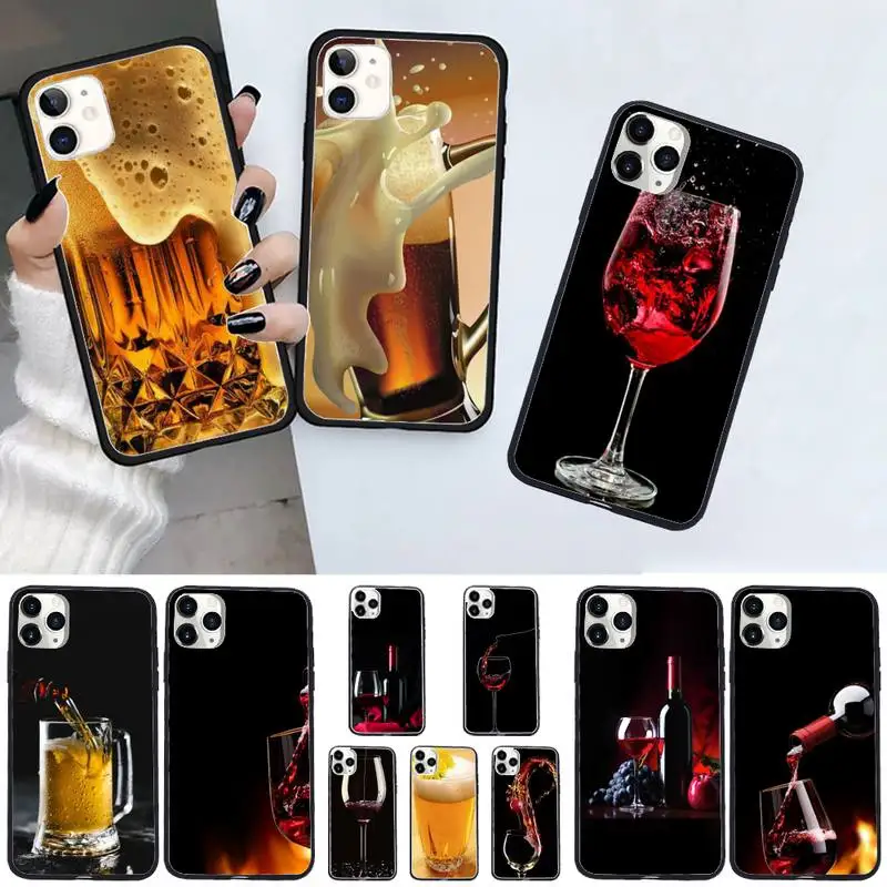

Drinking Beer Wine Phone Case For iphone 12 11 13 7 8 6 s plus x xs xr pro max mini shell