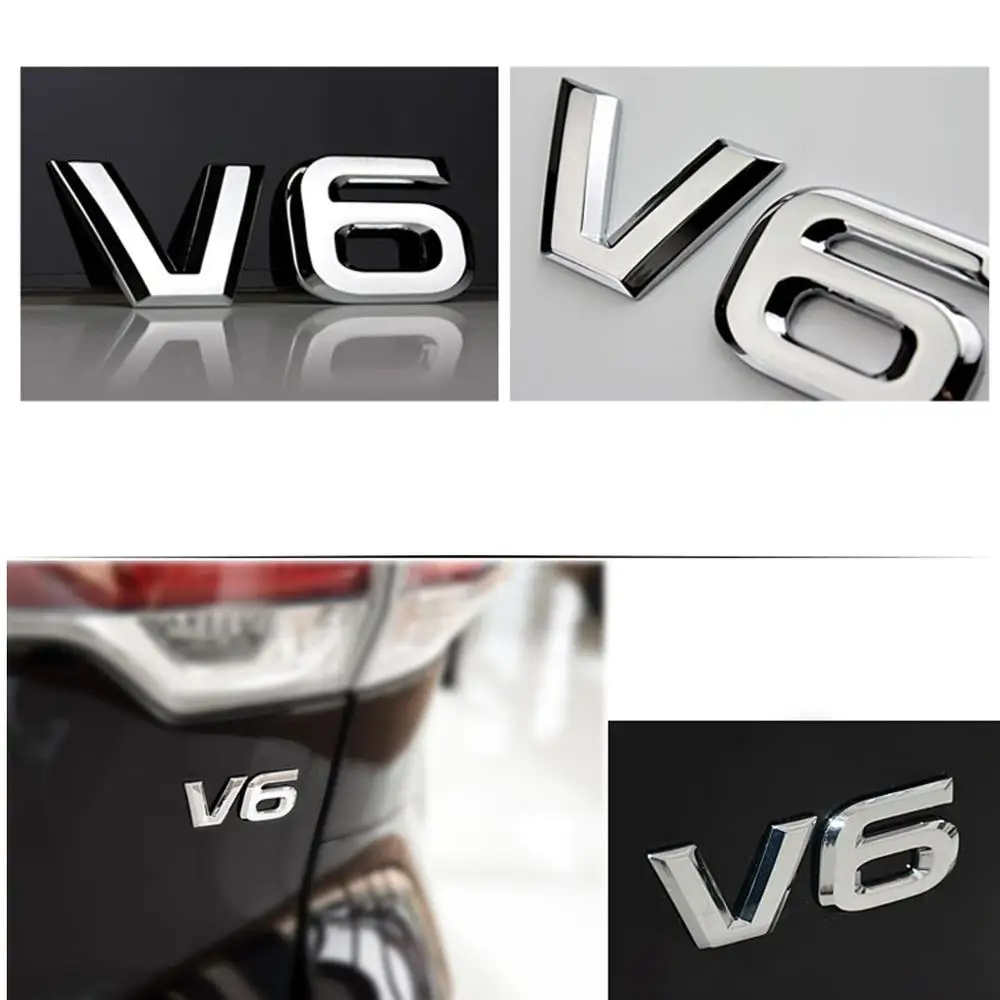

3D Metal V6 Engine Display Car Sticker Emblem Badge for Cars Decorative Accessories