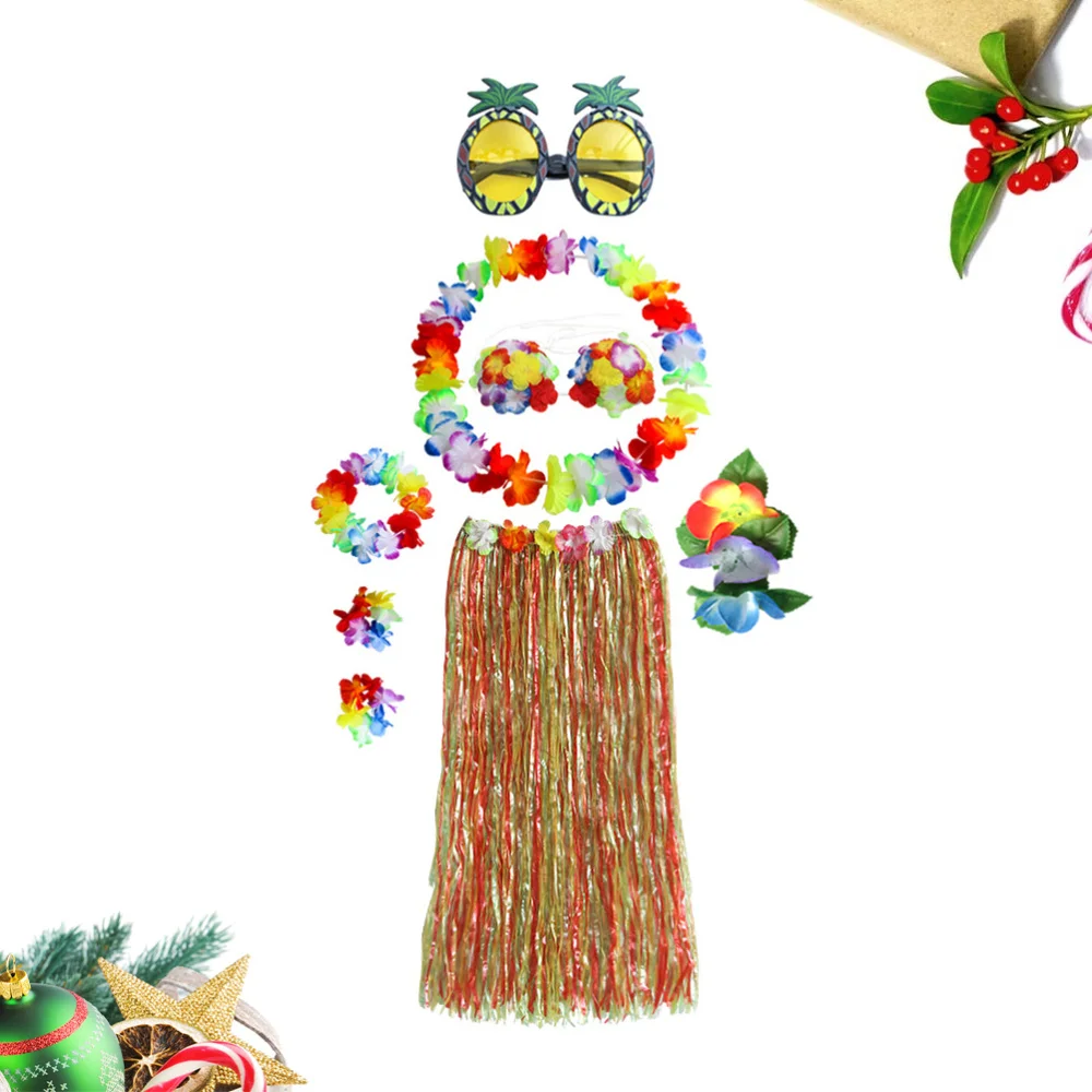 8 шт. пляжный костюм гавайской хулы платье танцевальная юбка хула из тропической