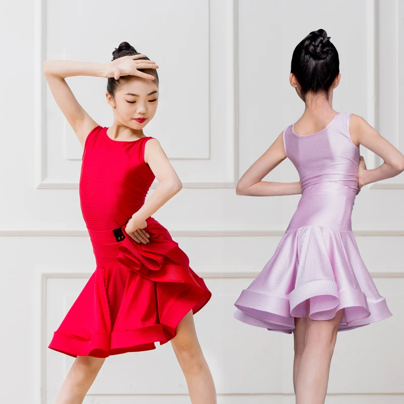 

Платье для латинских танцев, без рукавов, со складками, DQS3756