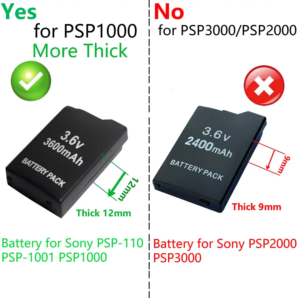 2 упаковки 3 6 в аккумуляторная батарея для Sony PSP-110 PSP 1000 FAT PlayStation Portable PSP1000 консоль |