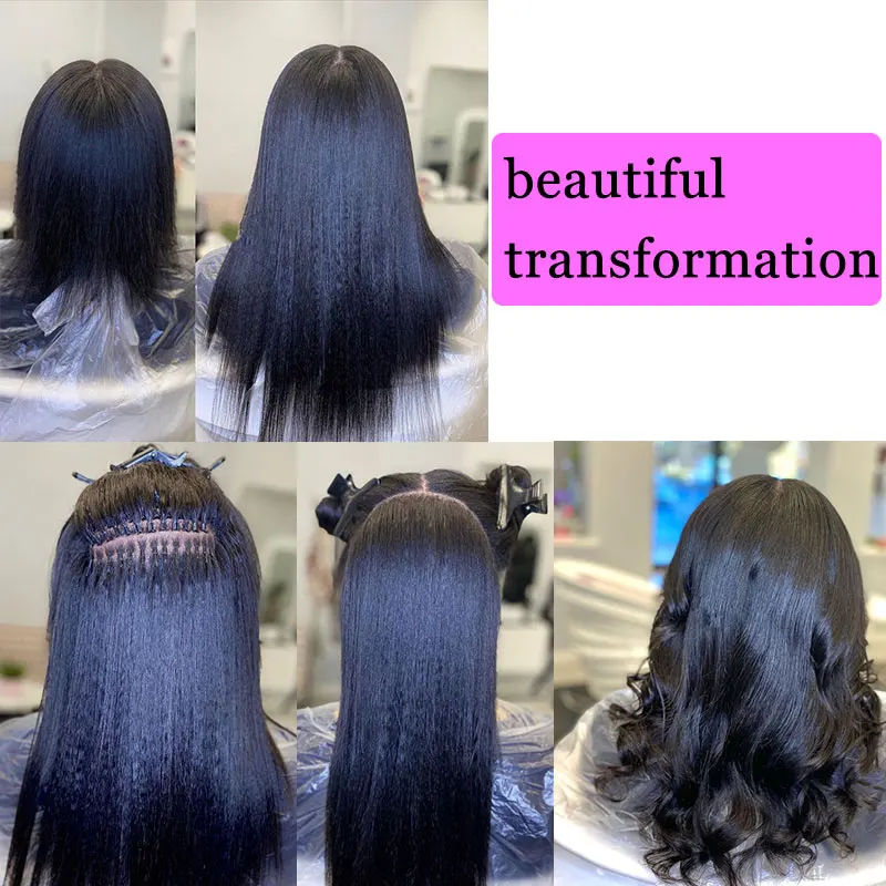 

Coarse Yaki Straight I Tip Microlinks 100% Human Virgin Hair Weave Bundles Brazilian I Tip Hair Extensions Ever Beauty