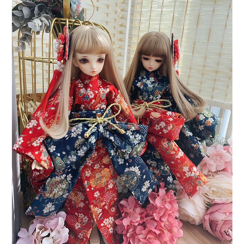 Кукла BJD 1/6 1/4 1/3 кимоно Красного/синего цвета для аксессуары кукол только
